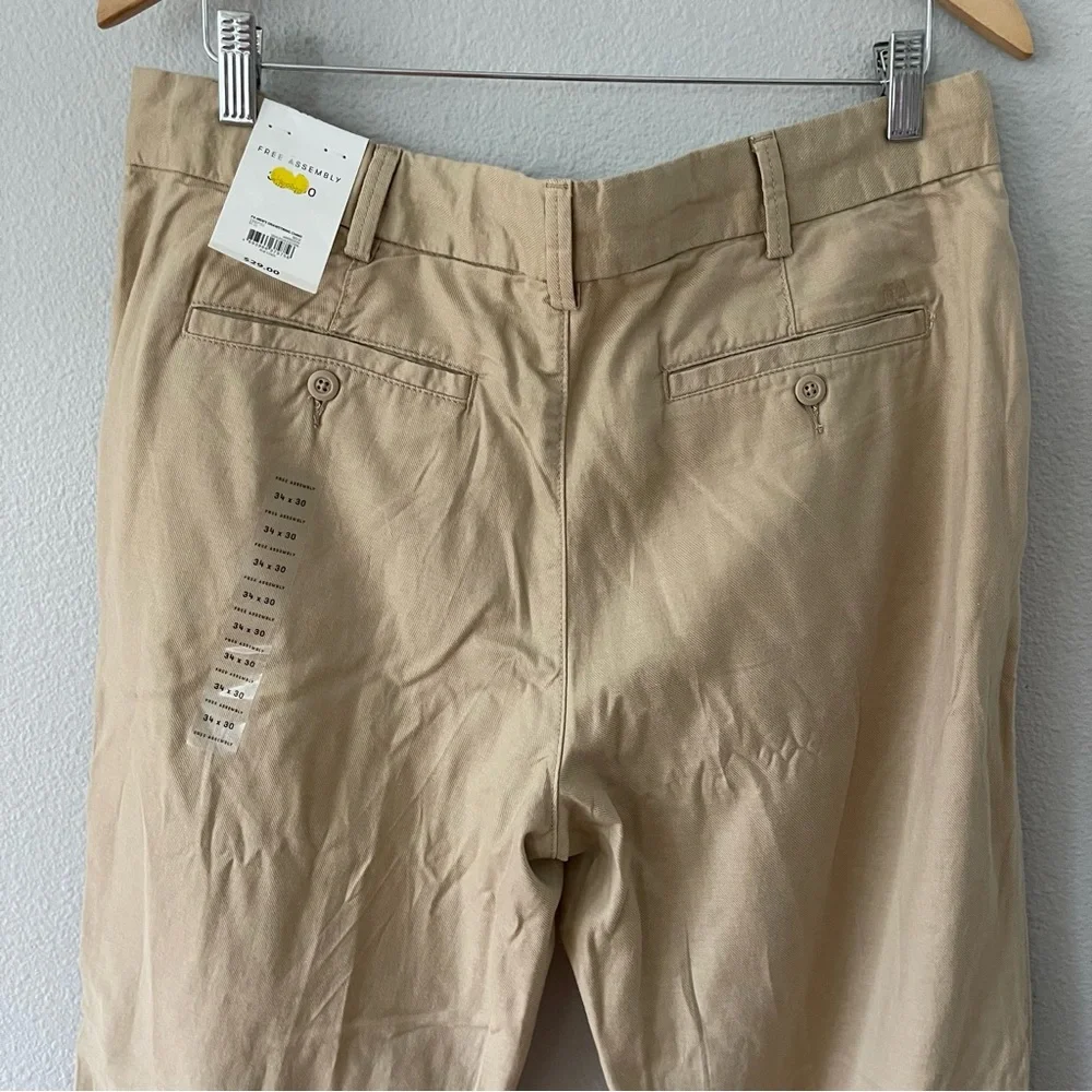 Free Assembly Mens Drawstring Chino Beige Size 34x30